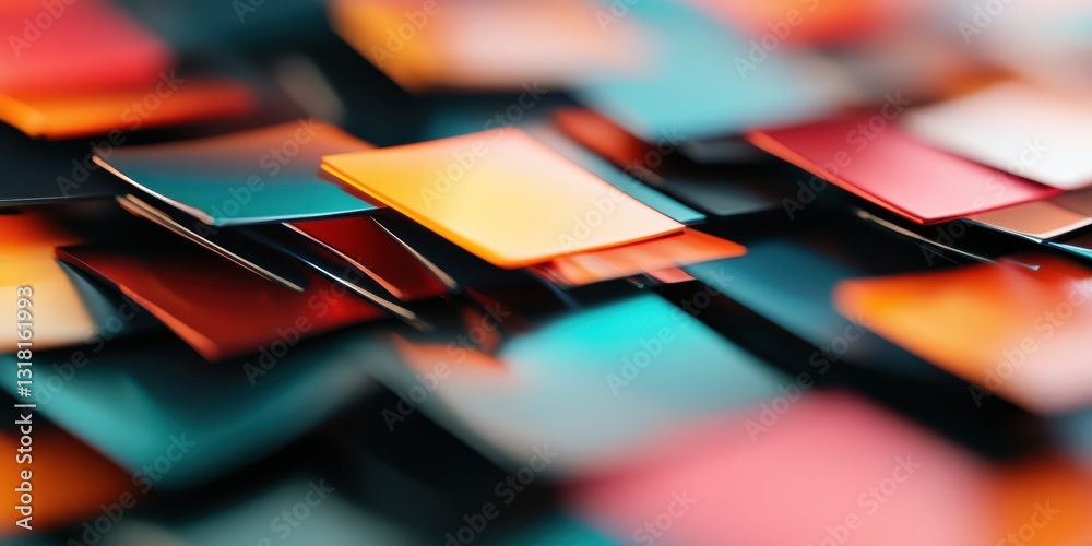 Poster Geometric Digital Flow Vibrant Abstract Layered Interface Design for Next-Gen Tech Visualization, Creative Branding and Innovative Visual Communication