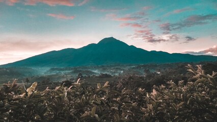 mountain landscape with clouds