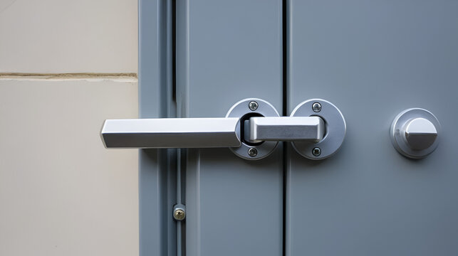Ultra-Secure Steel Bolt Lock on a Bunker Door: A Close-Up View
