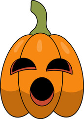 Halloween Pumpkin Character. Vector Illustration with Spooky Cartoon Design.