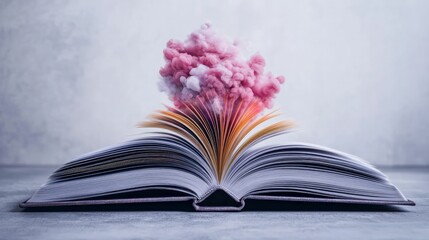 Open Book with Colorful Smoke  Imagination  Creativity  Reading  Knowledge  Fantasy
