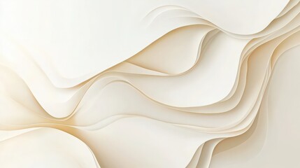 Obraz premium Elegant flowing layers abstract art background in cream and light gold hues