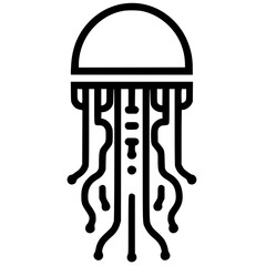 Silhouette of jellyfish robot © Breck