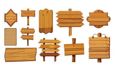 木製看板ベクターイラストセット