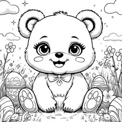 Designed in a clean, crisp black and white 3D outline, this charming illustration is perfect for kids and adults who love cute and fun coloring pages.