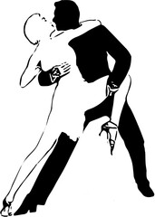 silhouette of a couple dancing