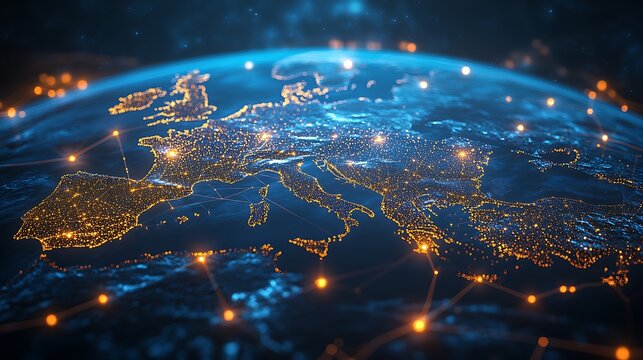 Global Network Illuminated Europe