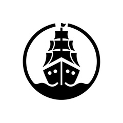 Ship logo black and white