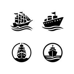 Ship logo black and white