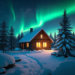 house in the snow
