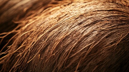 Fototapeta premium Textured detail of a natural brown fibrous organic surface