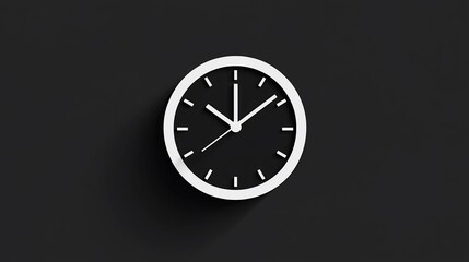 Modern Minimalist Clock Design: Timepiece on Black Background