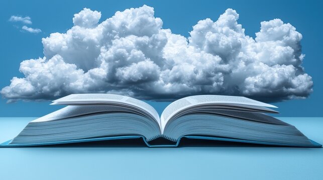 Open Book Clouds Sky Background