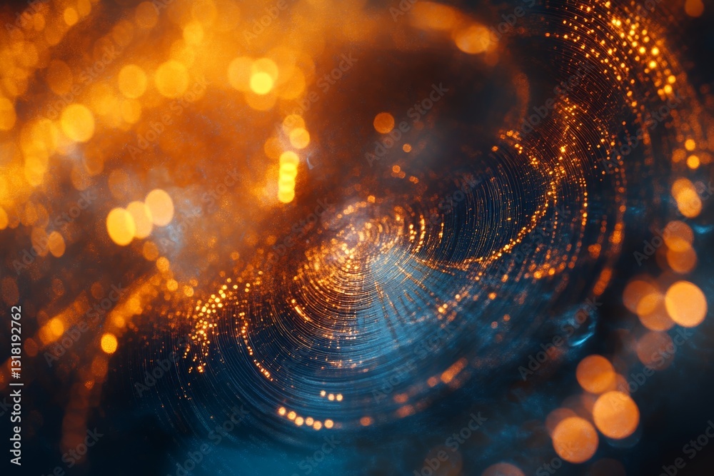 Canvas Prints this abstract image features bright orange swirling lights against a dark background, creating a mes