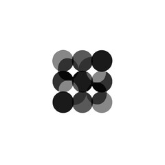Minimalist Abstract Composition of Overlapping Circles in Dark Neutral Tones