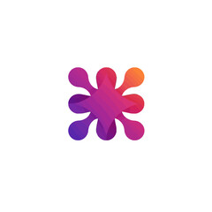 Abstract Colorful Splash Emblem Symbolizing Creativity and Stylish Elegance