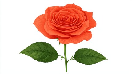 Fototapeta premium Orange Rose on White Background