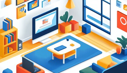 Bright, colorful elearning platform for kids, with interactive lessons, virtual classrooms, and playful educational tools for an engaging online experience