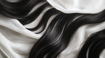 Beautiful model girl with Brown hair strand,silky healthy chestnut wavy hair strand,hair wavy ribbon, with smooth,Keratin straightening,Treatment,straight long hair,procedures,Smooth hairstyle.