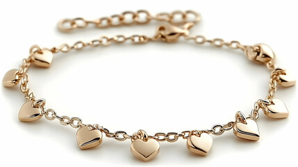 Fototapeta premium Rose gold heart bracelet, jewelry gift