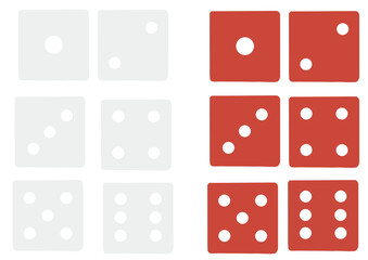 正面向きのサイコロの6面2種（版画）