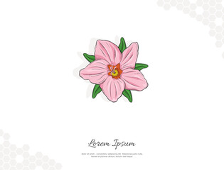 Pink flower vector art for wall decoration