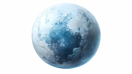 Frozen Celestial Body, A Glacial Planet Shows Icy Surface Texture and Deep Blue Hues, Revealing a Mysterious Cosmic Landscape.