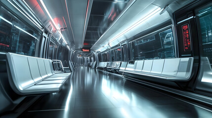 Picture of empty seats on the train with no passengers