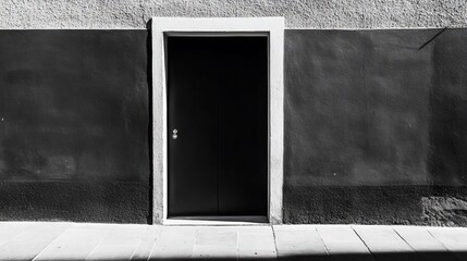 Monochromatic Doorway: A Study in Light and Shadow