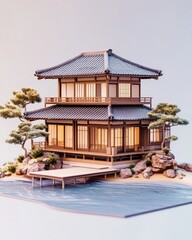 3d asian traditional house