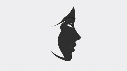 Elegant Woman Silhouette: A Minimalist Profile Design