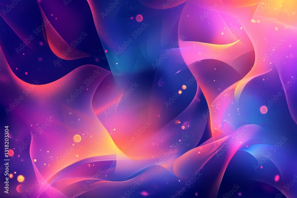 Canvas Prints a stunning abstract image featuring colorful waves with shimmering glows. rich hues blend seamlessly