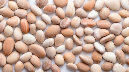 Light brown, small, irregular shaped seeds or stones