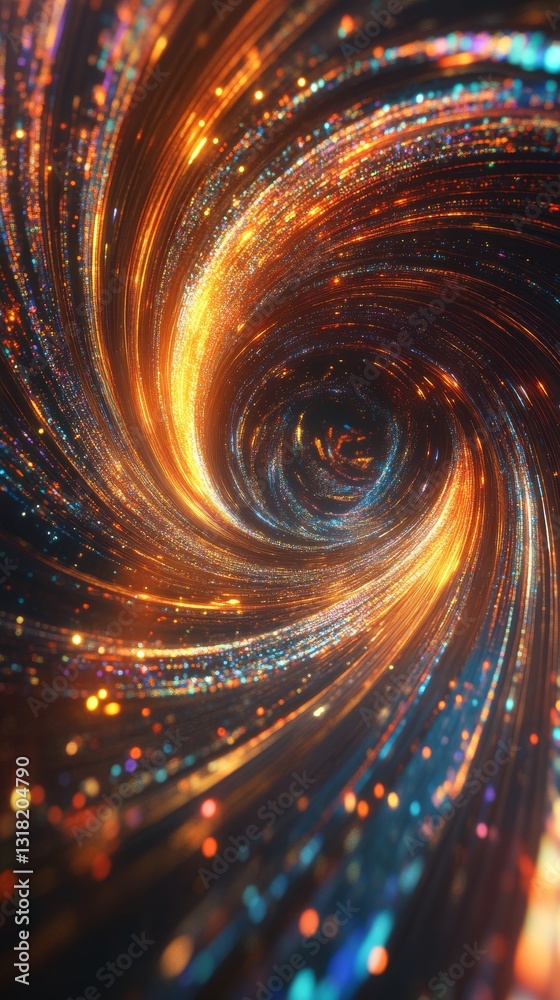 Canvas Prints a captivating abstract swirl of vibrant light and color, evoking the illusion of motion in a cosmic 