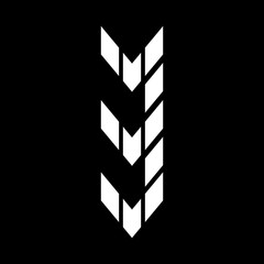 Sports number 3 arrow style. Suitable for T-shirts, motorsports, sport cars, motocross, bicycles, gamers, basketball, sports, baseball, rugby, construction, etc. Shape with Building Arrow Style.