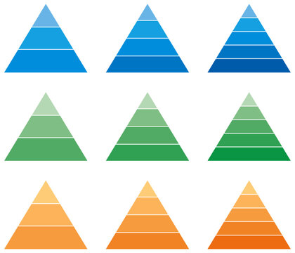 階層ピラミッドのイラストセット