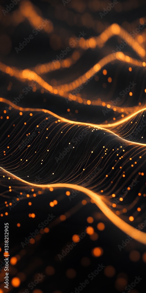 Poster explore the captivating silhouette of data streams representing iot concepts against a dark backgrou