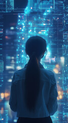 Fototapeta premium AI and Human Connection in a Cybernetic World