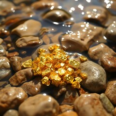 물속에서 발견되는 금 (사금)