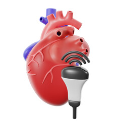 Echocardiogram medical test. 3d illustration