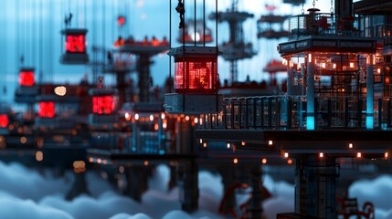 Futuristic Cityscape  Cloud City Aerial Adventure Park