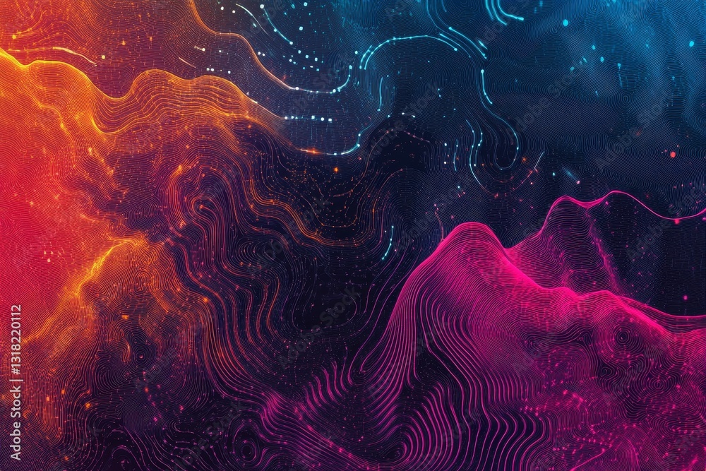 Wall mural a colorful, abstract background with a blue and red swirl. the background is filled with bright colo
