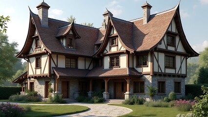 Fototapeta premium medieval house plans architecture spritesheet ai