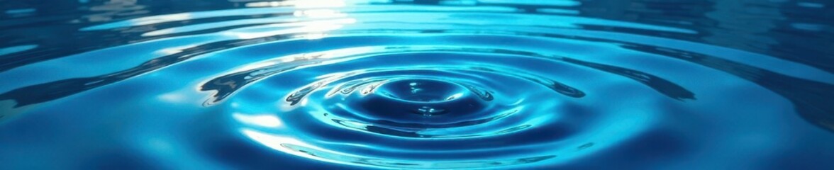 Obraz premium Deep blue water, concentric circles gently flowing , color, peaceful, light