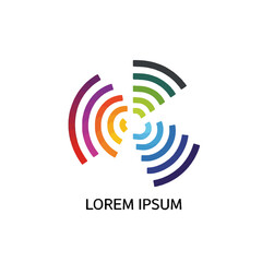 Colorful Abstract Circular Design with Vibrant Wavelength Patterns