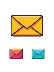 Simple email icons in various colors