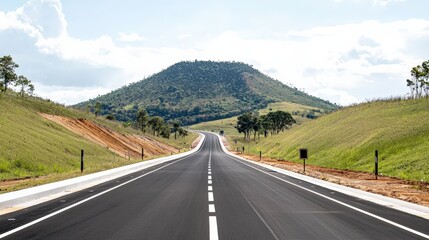 Fototapeta premium Expressway Project Near Completion With Engineers Conducting Final Inspections Before Official Opening for Public Use .