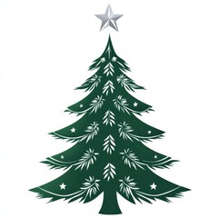 Simple green Christmas tree silhouette