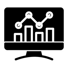 statistics Icon - Glyph Style - Planning and Organization Themes