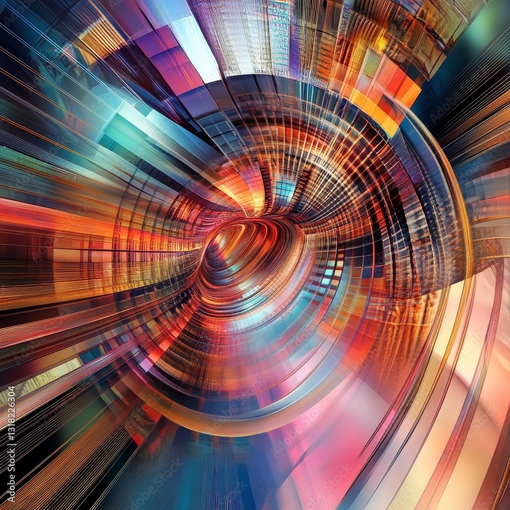 Poster this abstract image features a vibrant swirl design that symbolizes motion and energy. its dynamic c